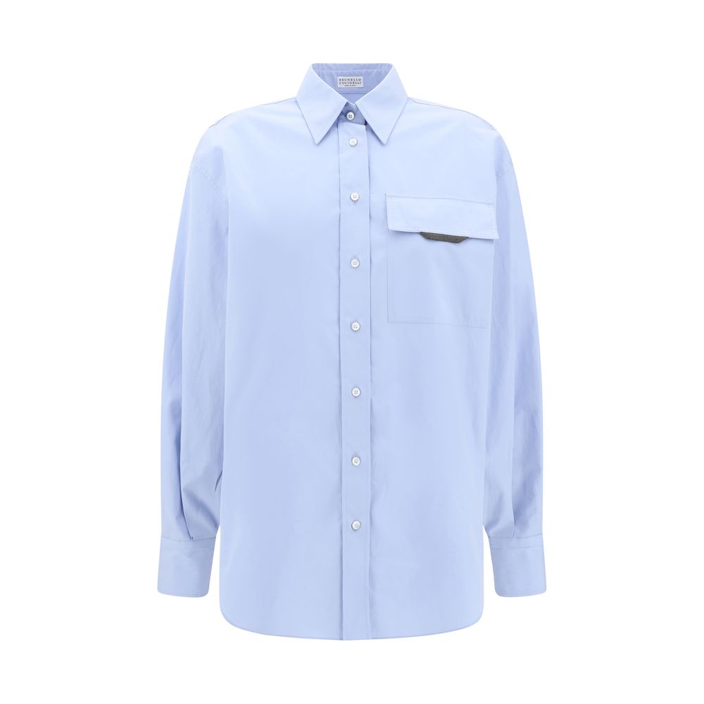 Brunello Cucinelli Light Blue Cotton Dress Shirt