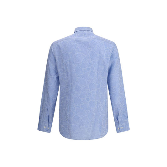 Etro Light Blue Cotton Pattern Shirt