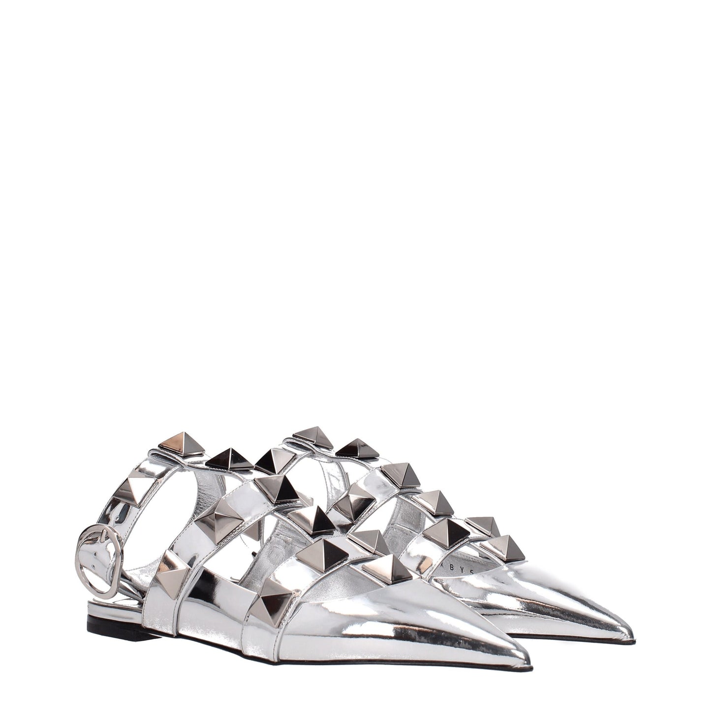 Valentino Garavani Gray Leather Flat Sandals