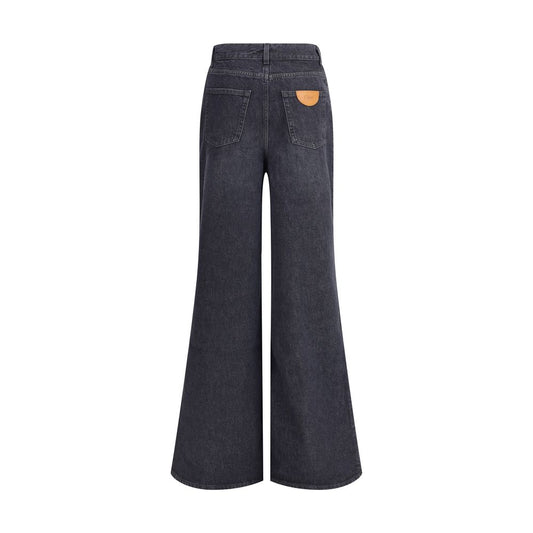 Chloé Black Cotton Flared Jeans
