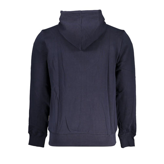 Napapijri Blue Cotton Men Sweater with Hood