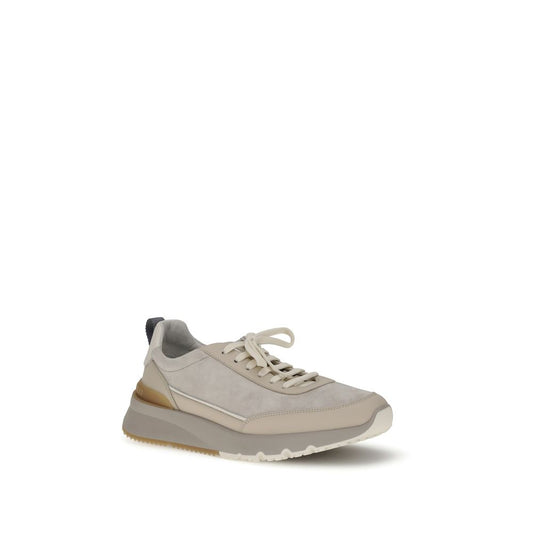 Brunello Cucinelli Gray Nylon Low Top Sneakers