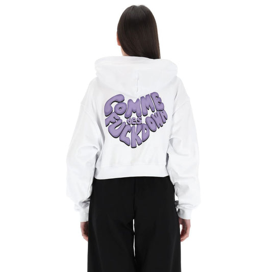Comme Des Fuckdown White Cotton Women Sweatshirt