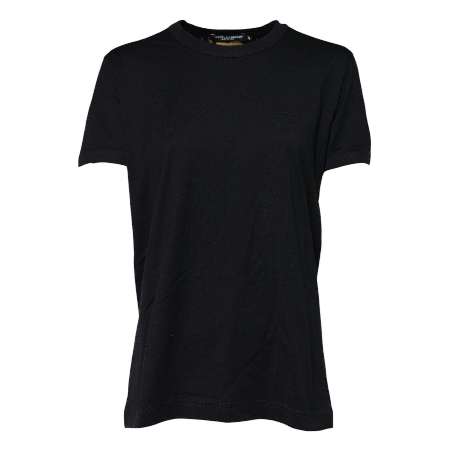 Dolce & Gabbana Black Cotton DG Print Short Sleeve Top T-shirt