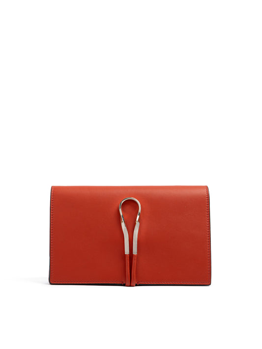 Giada Red Leather Clutch Bag