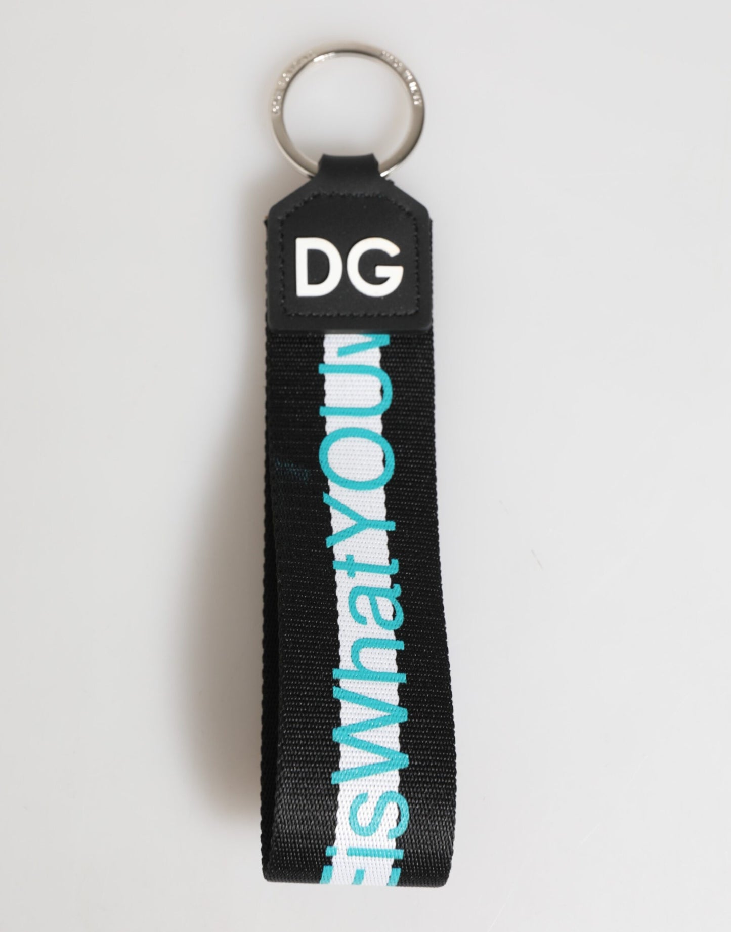 Dolce & Gabbana Multicolor Logo Polyester Brass Holder Keychain Keyring