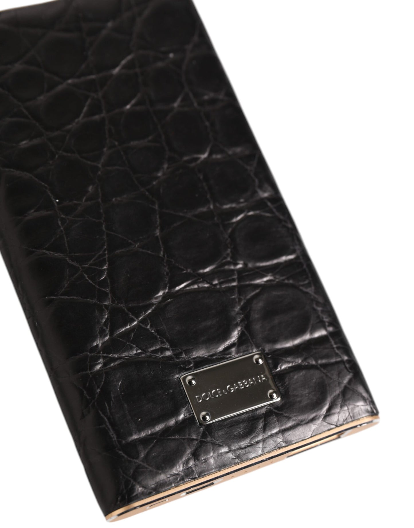Dolce & Gabbana Black Exoctic Leather Embossed 3000mAh Power Bank Charger USB