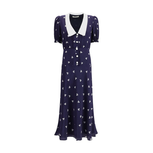 Alessandra Rich Blue Silk Casual Dress