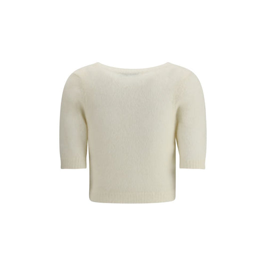 Alessandra Rich White Mohair Sweatshirt