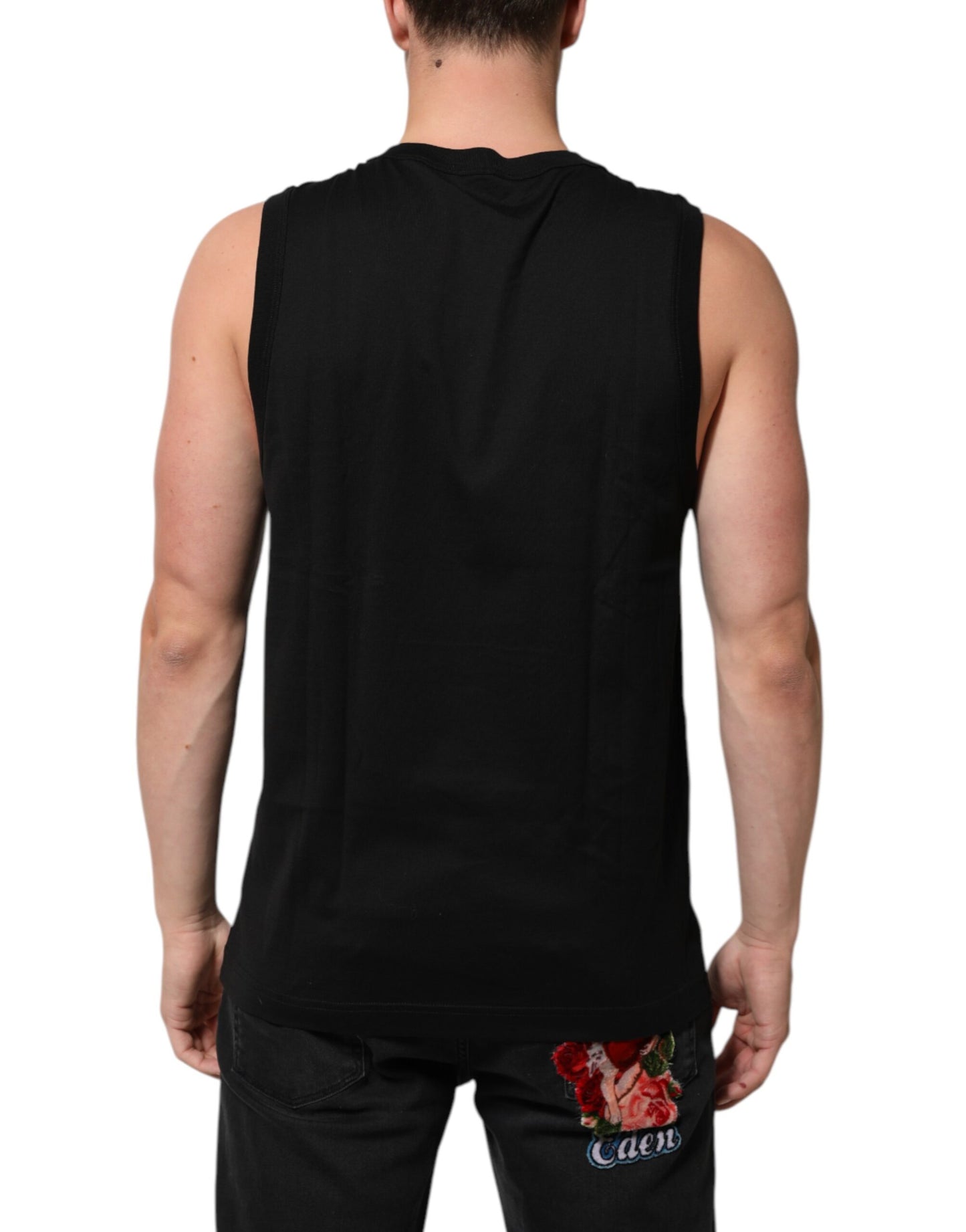 Dolce & Gabbana Black Cotton Sleeveless Underwear Men Tank Top