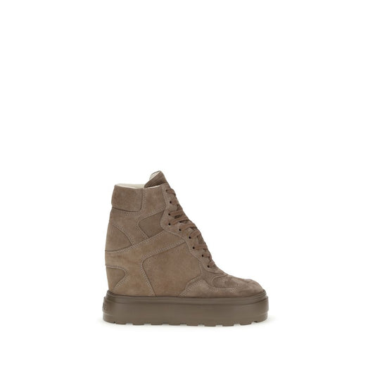Casadei Beige Calf Leather Bos Taurus Sneakers