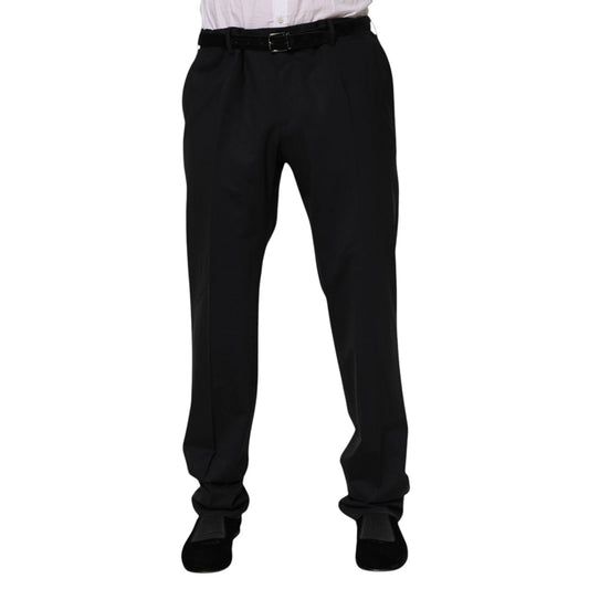 Dolce & Gabbana Black Wool Formal Dress Men Trousers Pants