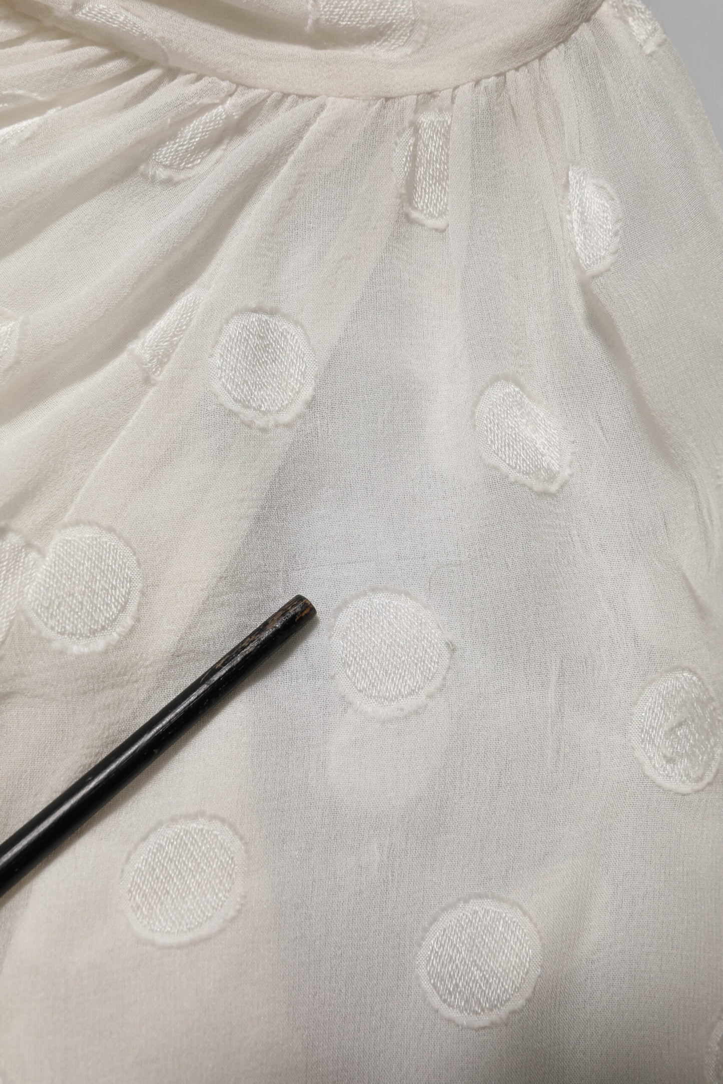 Dolce & Gabbana White Polka Sheer Silk Bow Tie Shirt Blouse Top