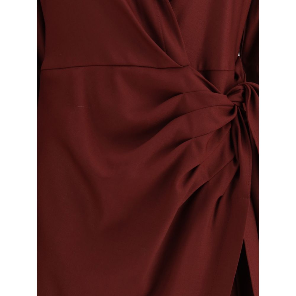 Crida Milano Bordeaux Silk Casual Dress
