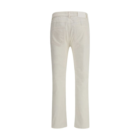 PT Torino White Cotton Casual Pants