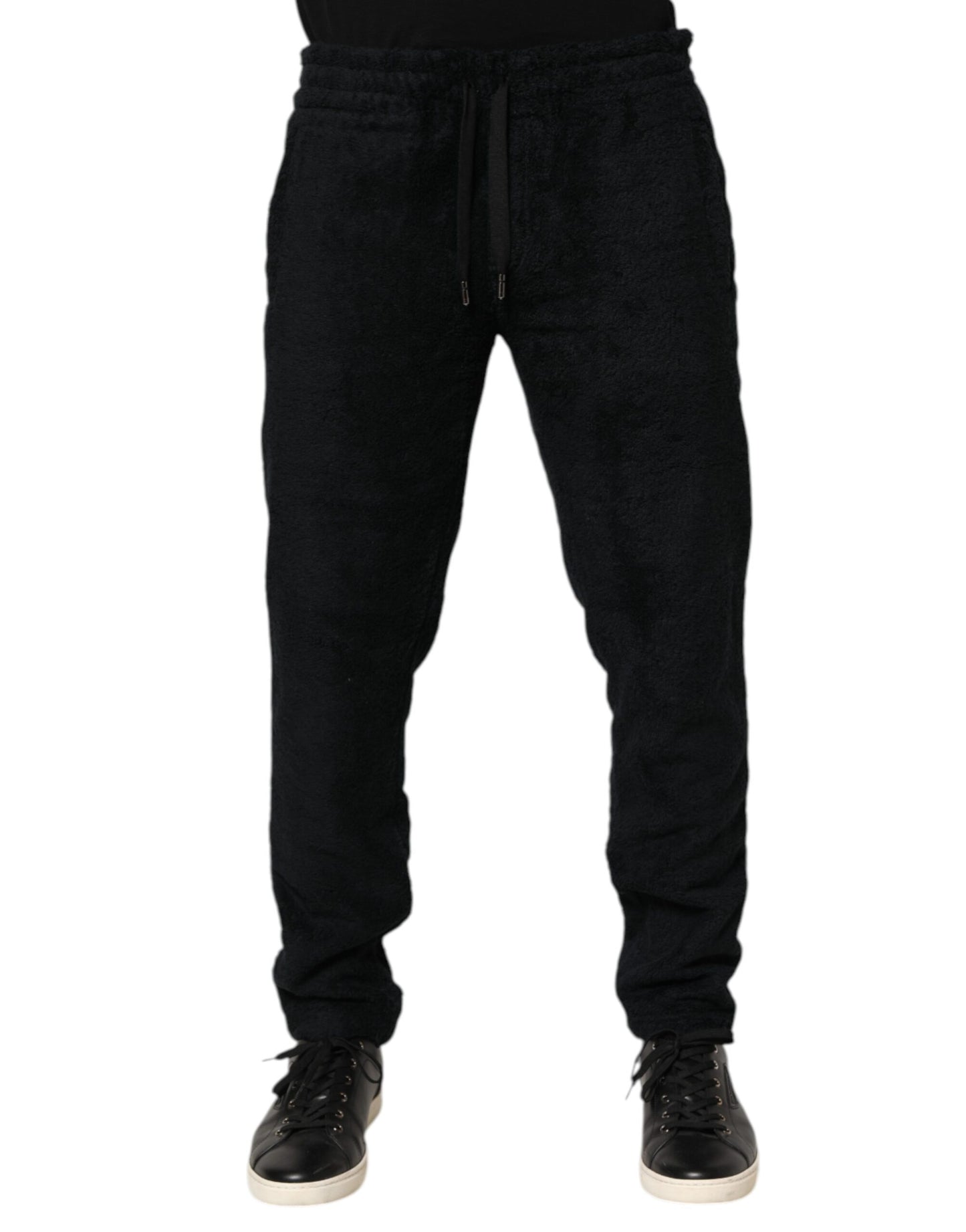 Dolce & Gabbana Black Cotton Logo Men Jogger Sweatpants Pants