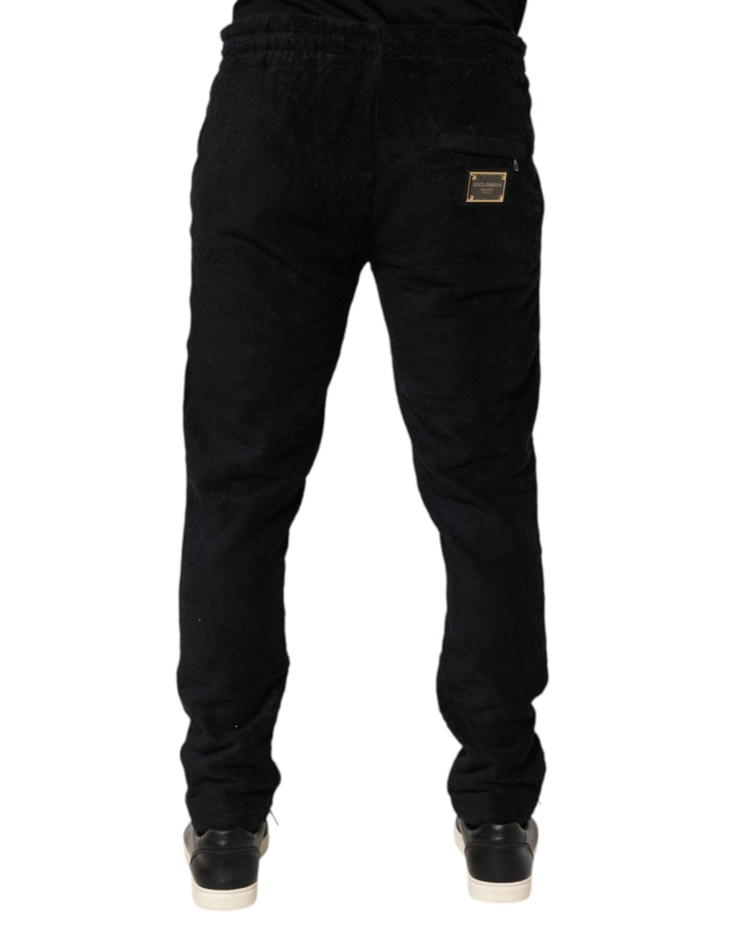 Dolce & Gabbana Black Cotton Logo Men Jogger Sweatpants Pants