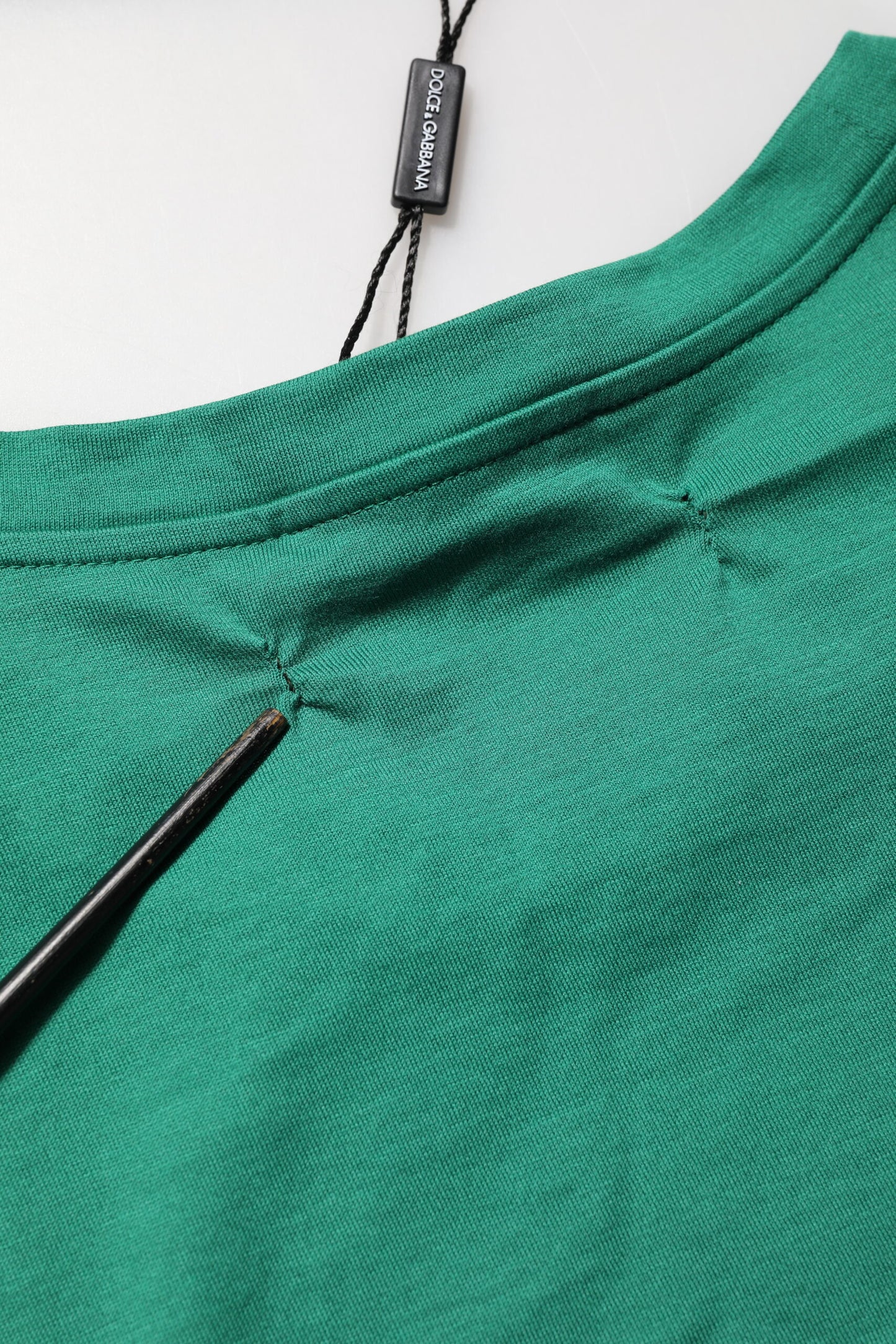 Dolce & Gabbana Green Cotton Graphic Logo Print Crewneck T-shirt