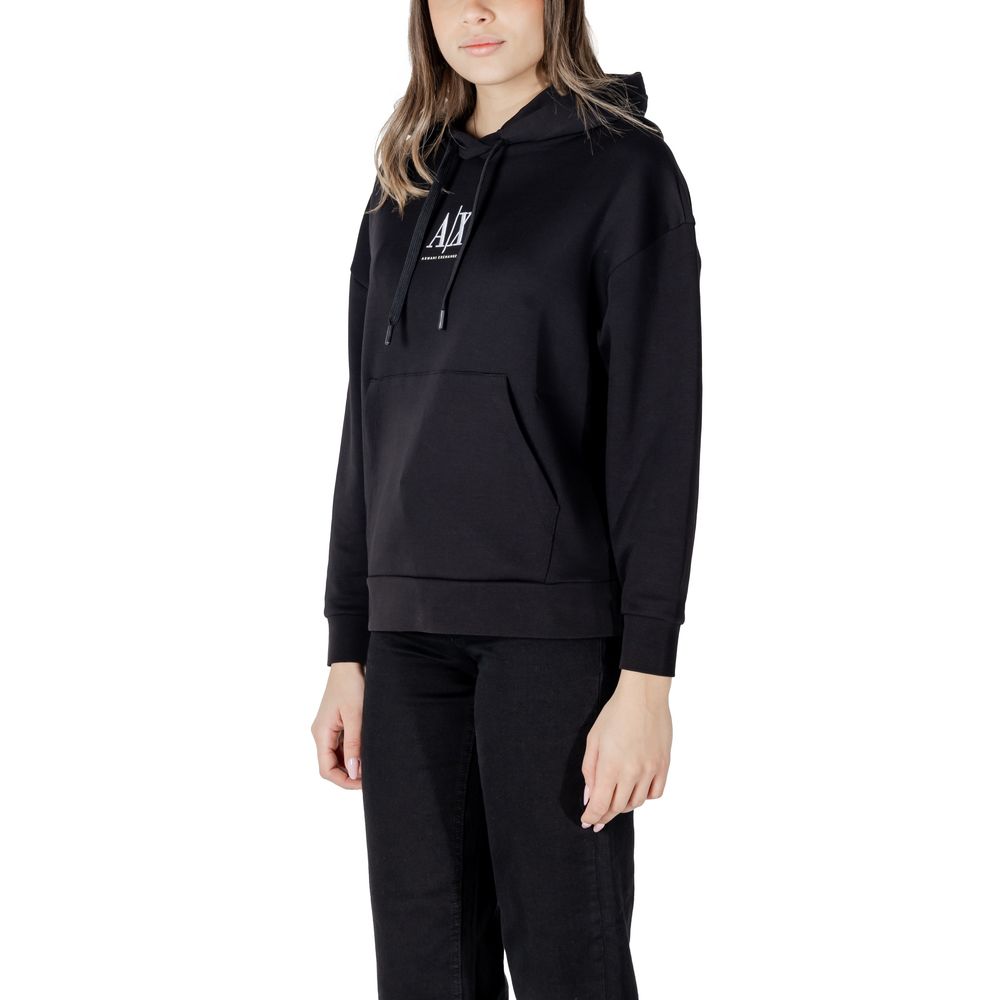 Armani Exchange Black Cotton Hoodie