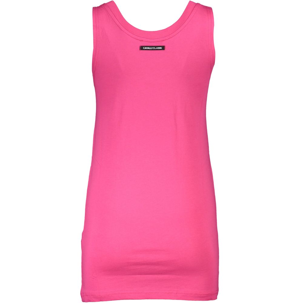 Cavalli Class Pink Cotton Tank Top