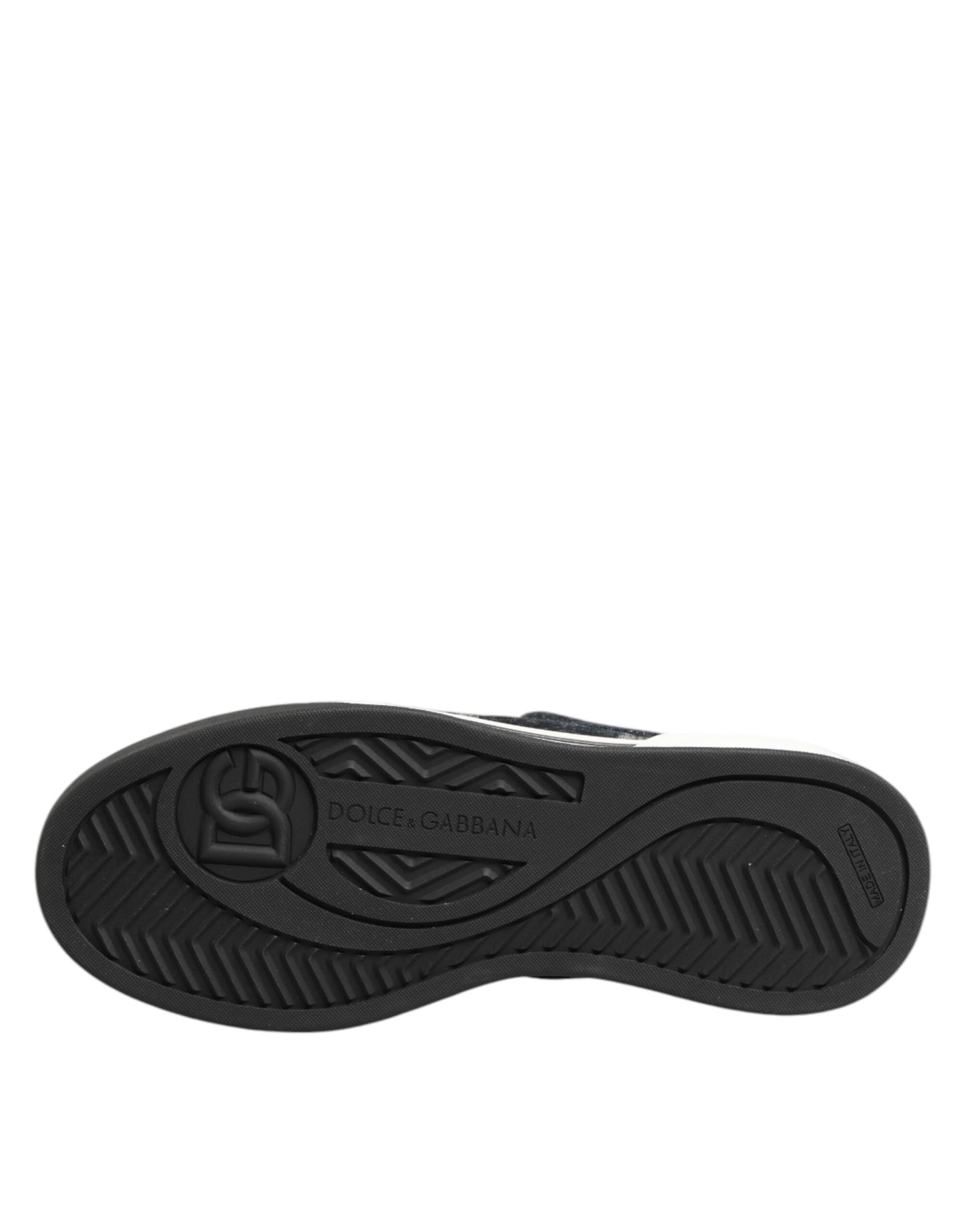 Dolce & Gabbana Blue Cotton Denim Logo Low Top Sneakers Shoes