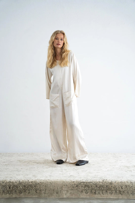 Silk Jumpsuit White