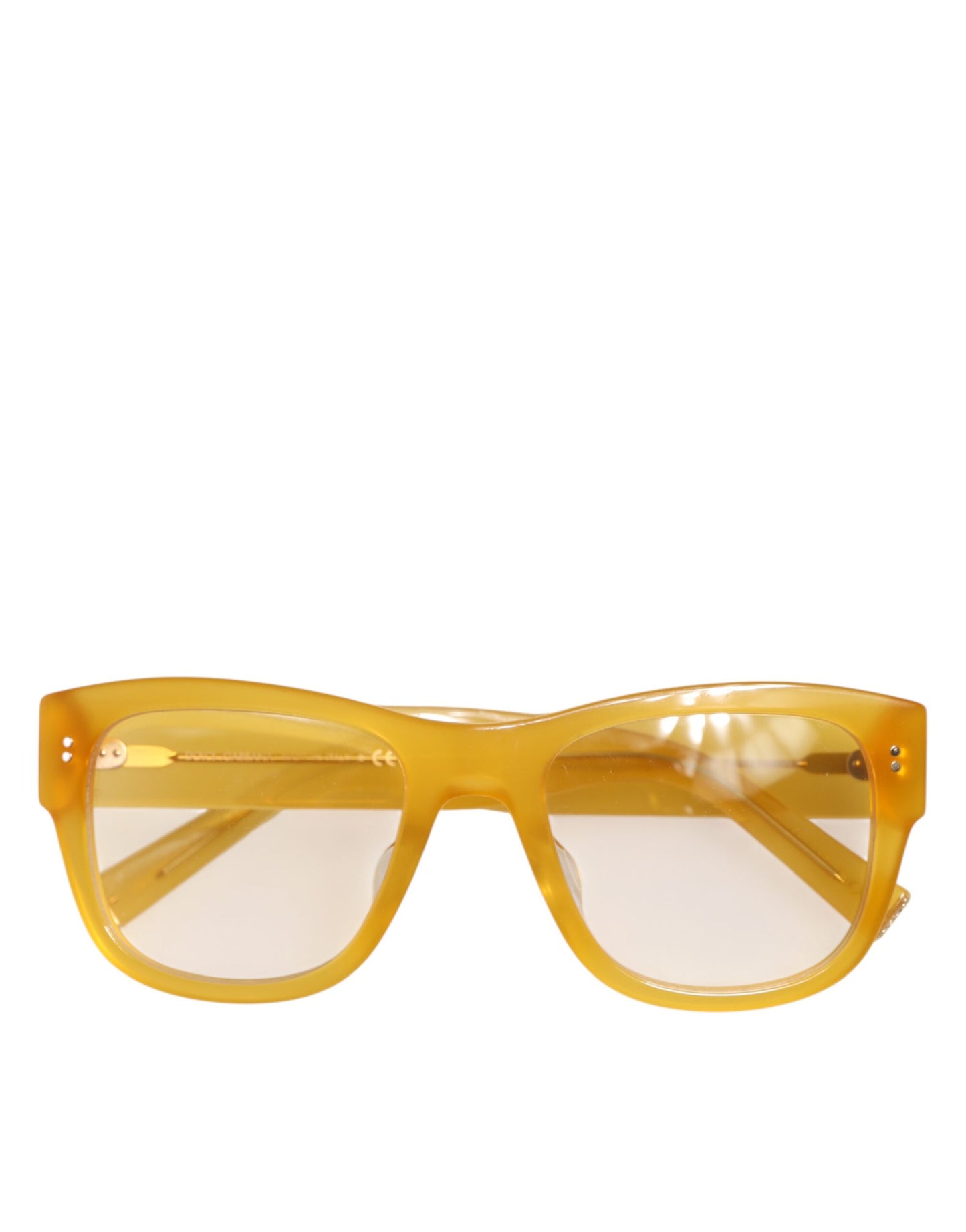 Dolce & Gabbana Yellow Acetate Eccentric Sartorial Sunglasses