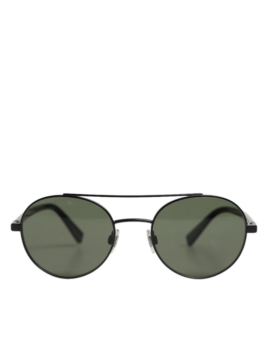 Dolce & Gabbana Matte Black Steel Frame Gray Lens Sunglasses