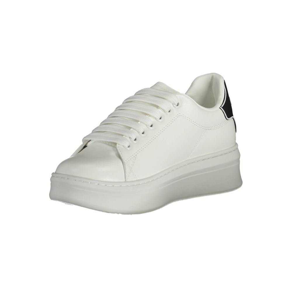 Gaelle Paris White Polyethylene Sneaker
