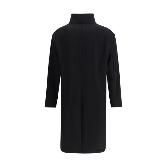 Tagliatore Black Fleece Wool Coat
