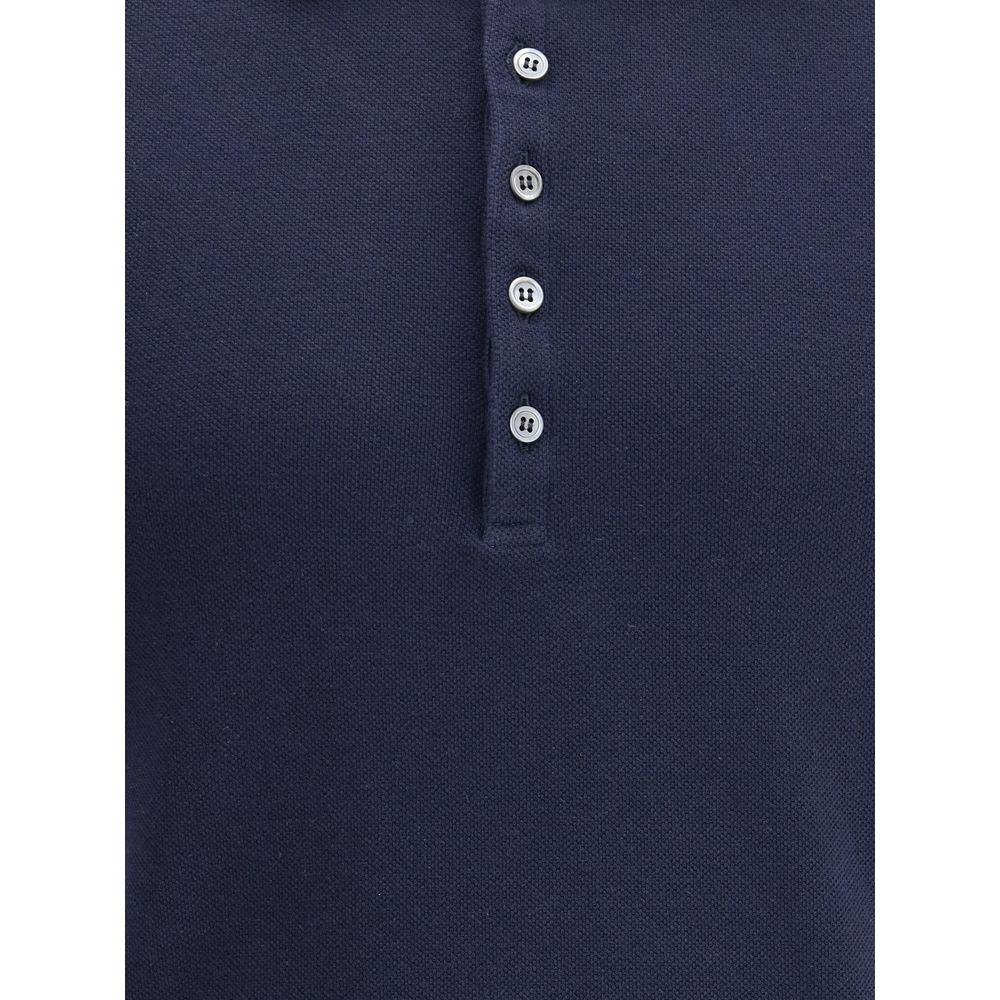 Thom Browne Blue Cotton Polo Shirt