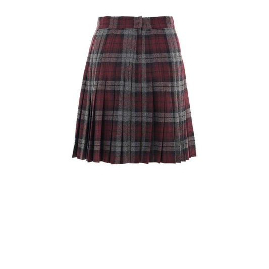 Dolce & Gabbana Bordeaux Wool Mini Skirt