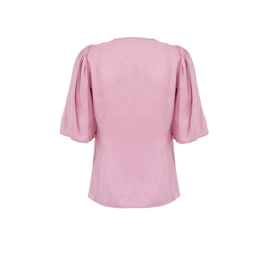 Ganni Pink Satin Tank Tops