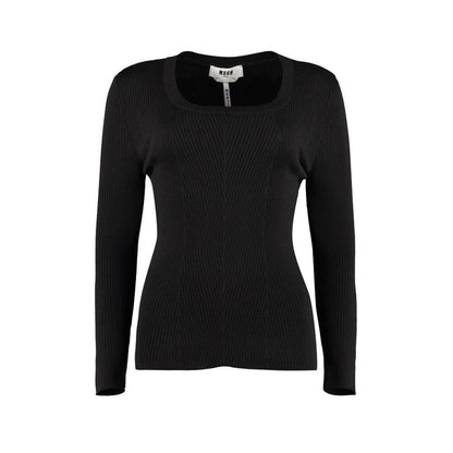 MSGM Black Cotton Wool Polyamide Sweatshirt