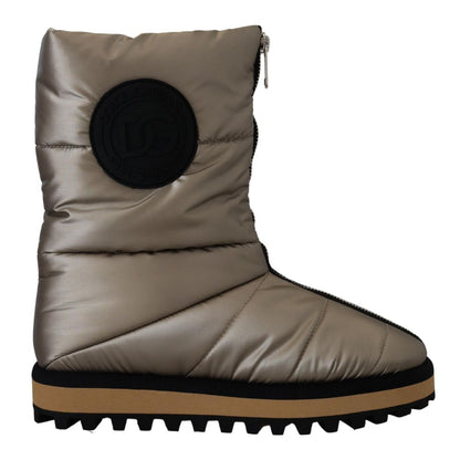 Dolce & Gabbana Silver Polyester Ankle Boots