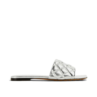 Bottega Veneta Silver Calfskin Sandals