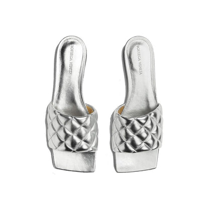 Bottega Veneta Silver Calfskin Sandals