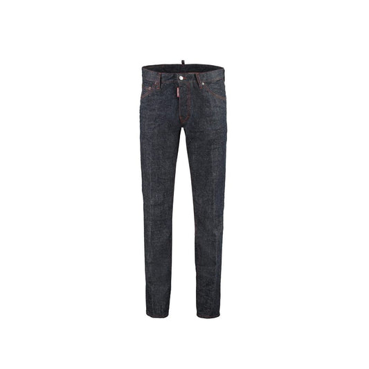 Dsquared² Blue Cotton Straight-Leg Jeans