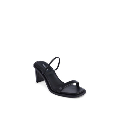 Calvin Klein Black Leather Stiletto Heel Sandals