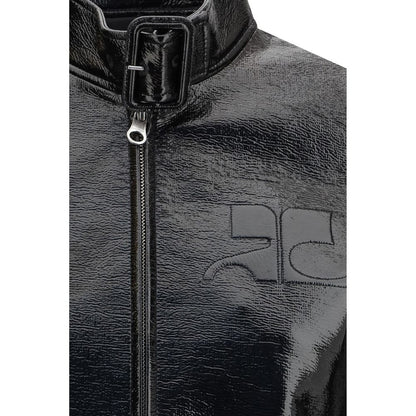 Courrèges Black Cotton Full-Length Jacket