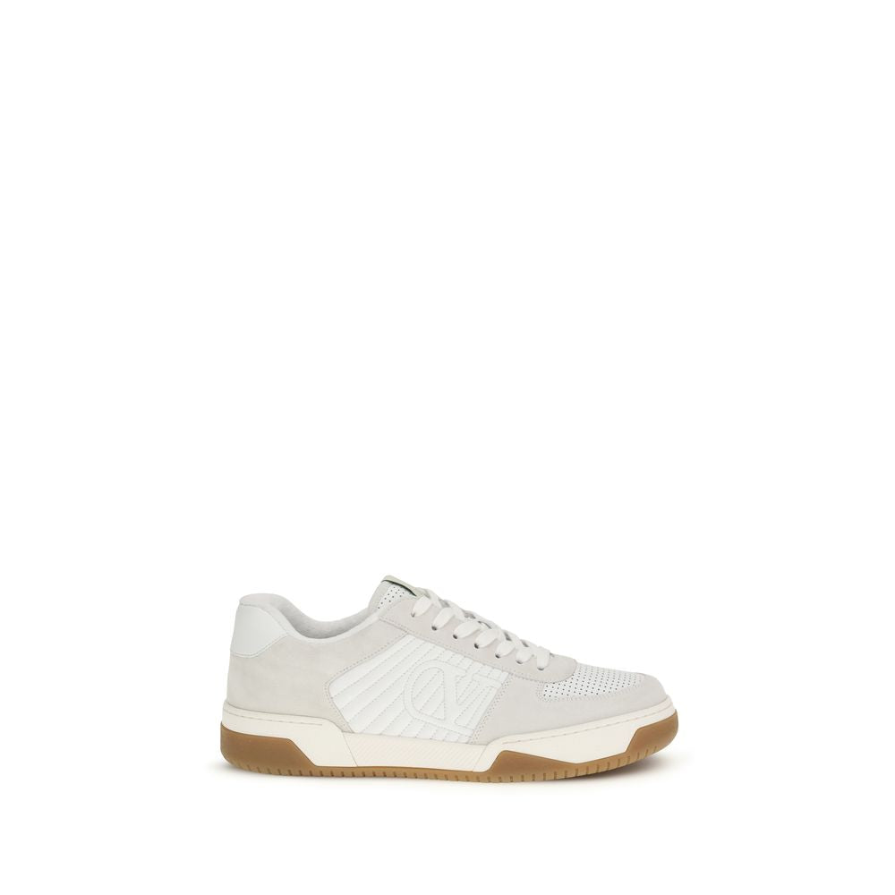 Valentino Garavani White Calf Leather Bos Taurus Athletic Sneakers