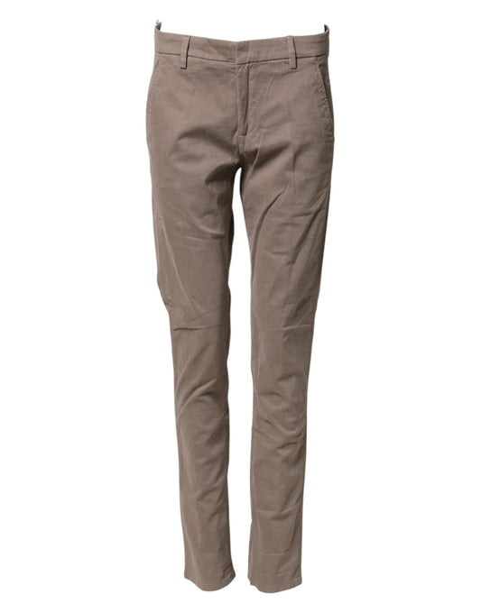 Dondup Cotton Stretch Straight Chino Trouser Brown