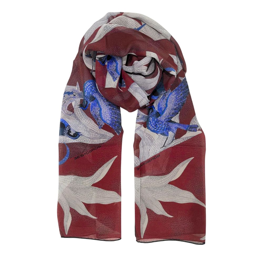Borbonese Red Silk Women Scarf