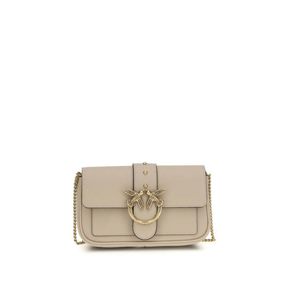 PINKO Beige Calf Leather Bos Taurus Shoulder Bag