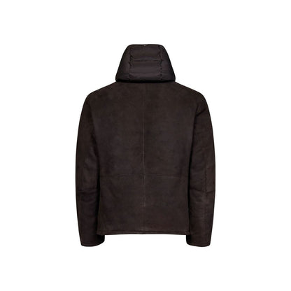 Herno Brown Lambskin Shell Jacket
