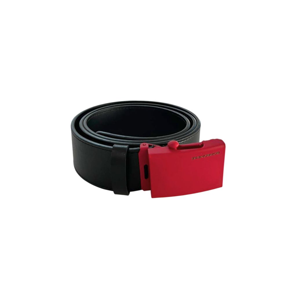 Borbonese Black Leather Men Belt