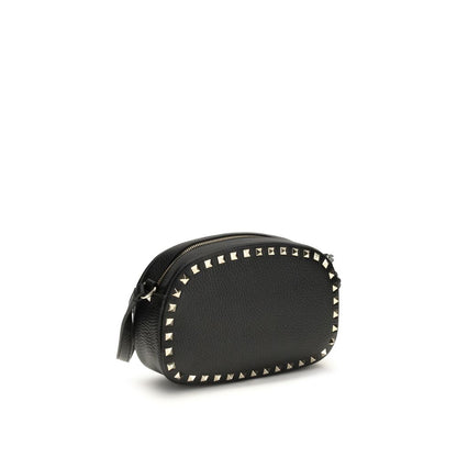 Valentino Garavani Black Calf Leather Bos Taurus Shoulder Bag