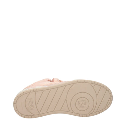Fendi Pink Nylon High Top Sneakers