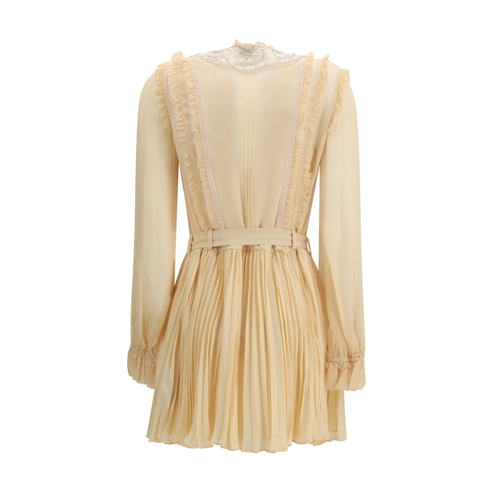 Self-Portrait Beige Viscose Casual Dress