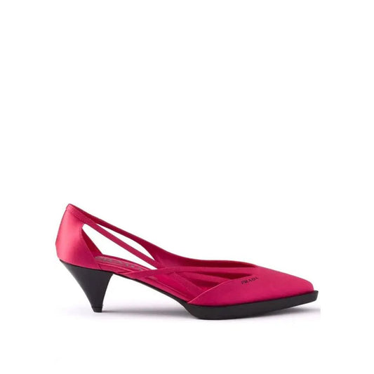 Prada Multicolor Silk Mid Heel Pumps